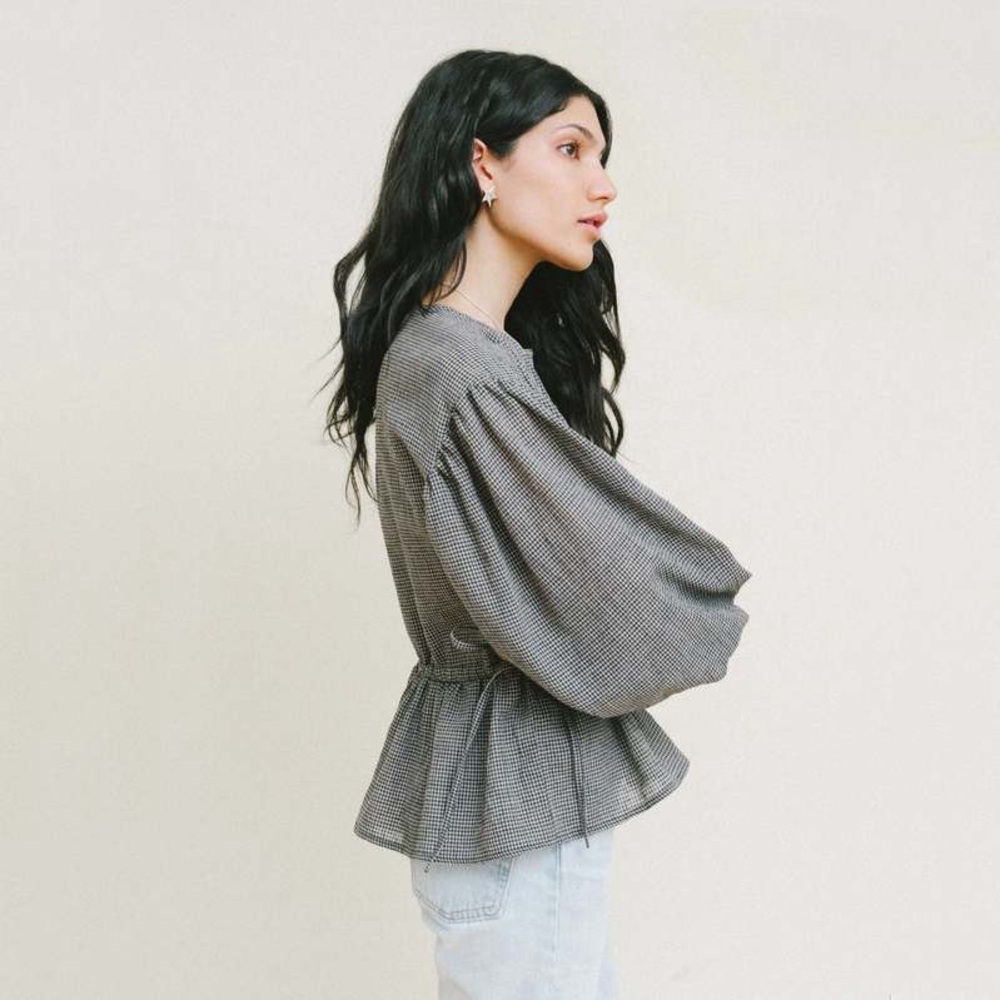 A Bronze Age Ivy blouse in Osaka gingham